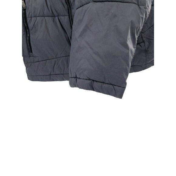 Spyder Mens Gray Hooded Puffer Jacket With Zip Pockets & Logo - Picture 4 of 11